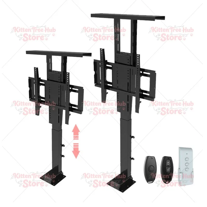 Tv Electric Lifting Stand Wireless Remote Control Hidden Floor Bracket Auto Height Adjustment
