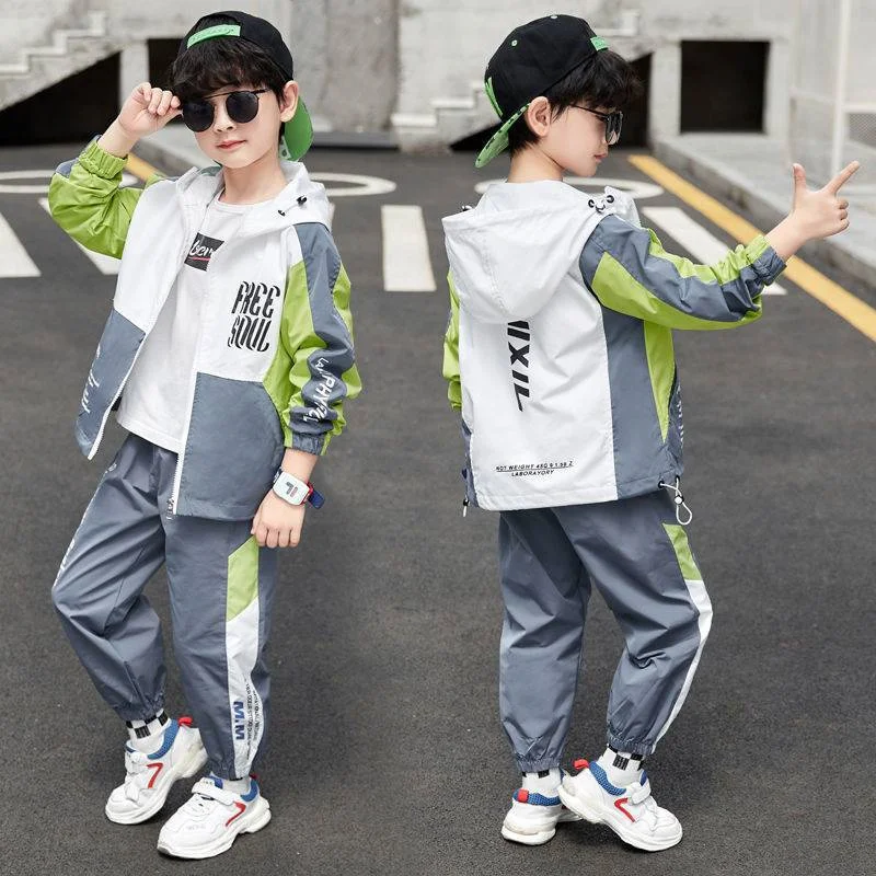 Boys Suit Sweatshirts +Pants Cotton 2Pcs/Sets 2023 Stylish Spring Autumn Thicken Sports Sets Kid Breathable Children Clothing