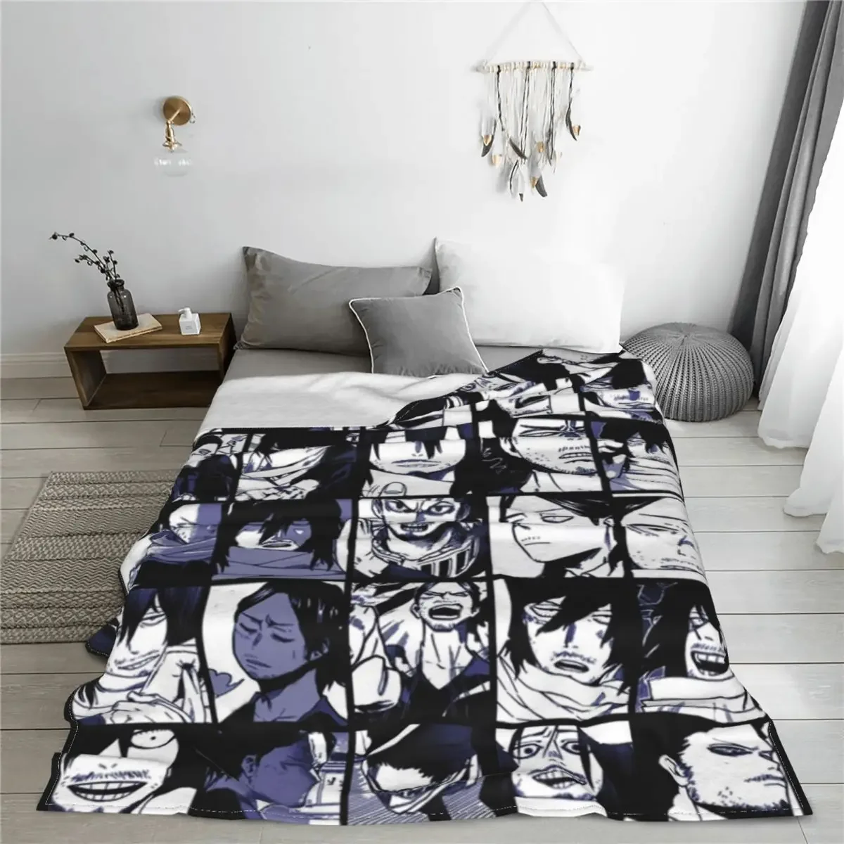 Aizawa Shota Collage Blanket Fleece My Hero Academia Warm Throw Blankets for Car Sofa Couch Bedspread