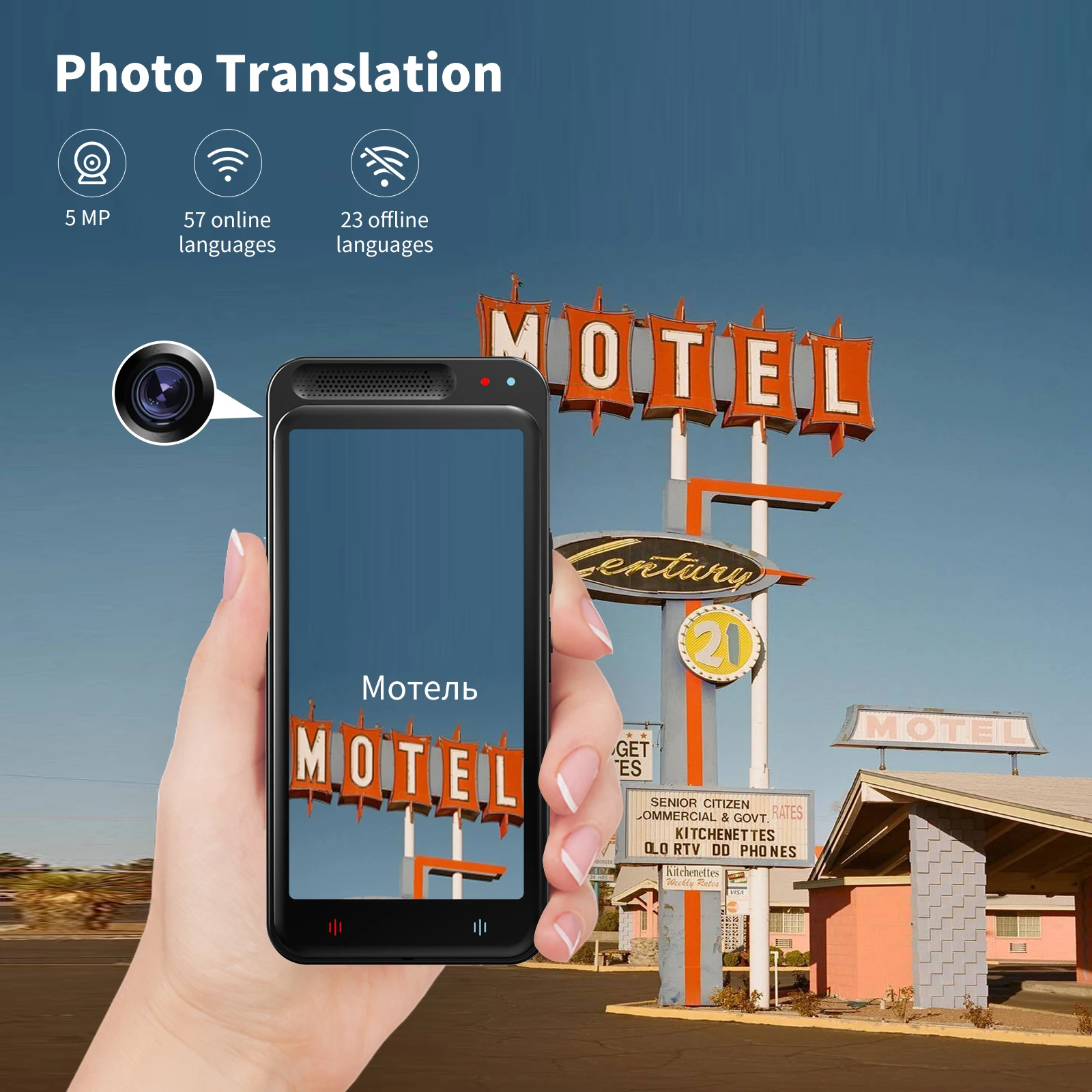 Z6 Language Translator Device supports Two-way Real-time Translation in 138 Languages 4.1-inch HD Touchscreen Translation