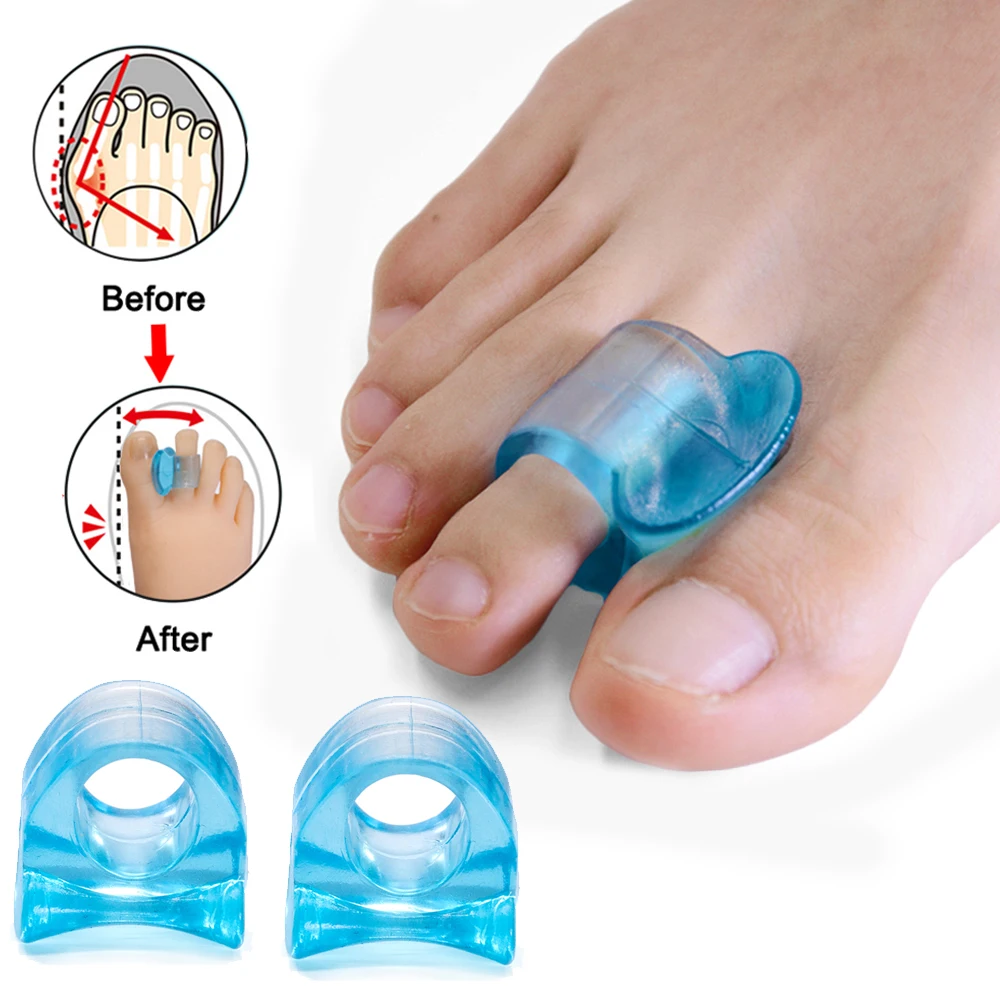 2Pcs Professional Orthopedic Corrective Insoles & Toe Separators for Relieve Overlapping Toes Soft Gel Toe Spacers for Men Women