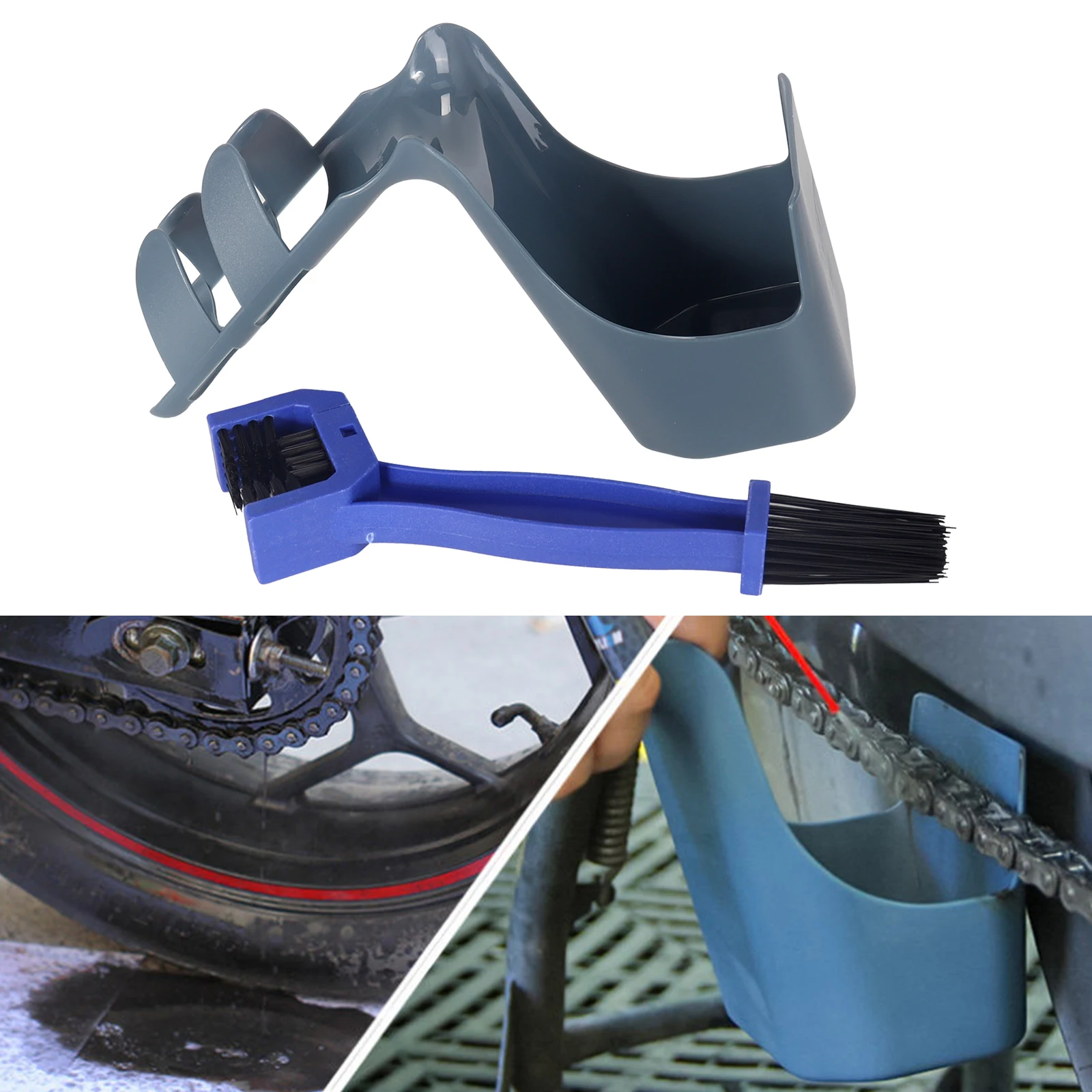 Motorcycle Bike Chain Oil Storage Box Tool Bicycle Chain Cleaning Oil Splash-Proof Tool Set