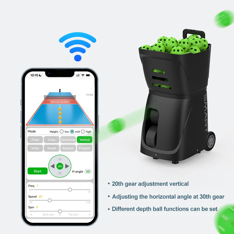 New function App control pickleball ball serving machine with remote topspin launch machine