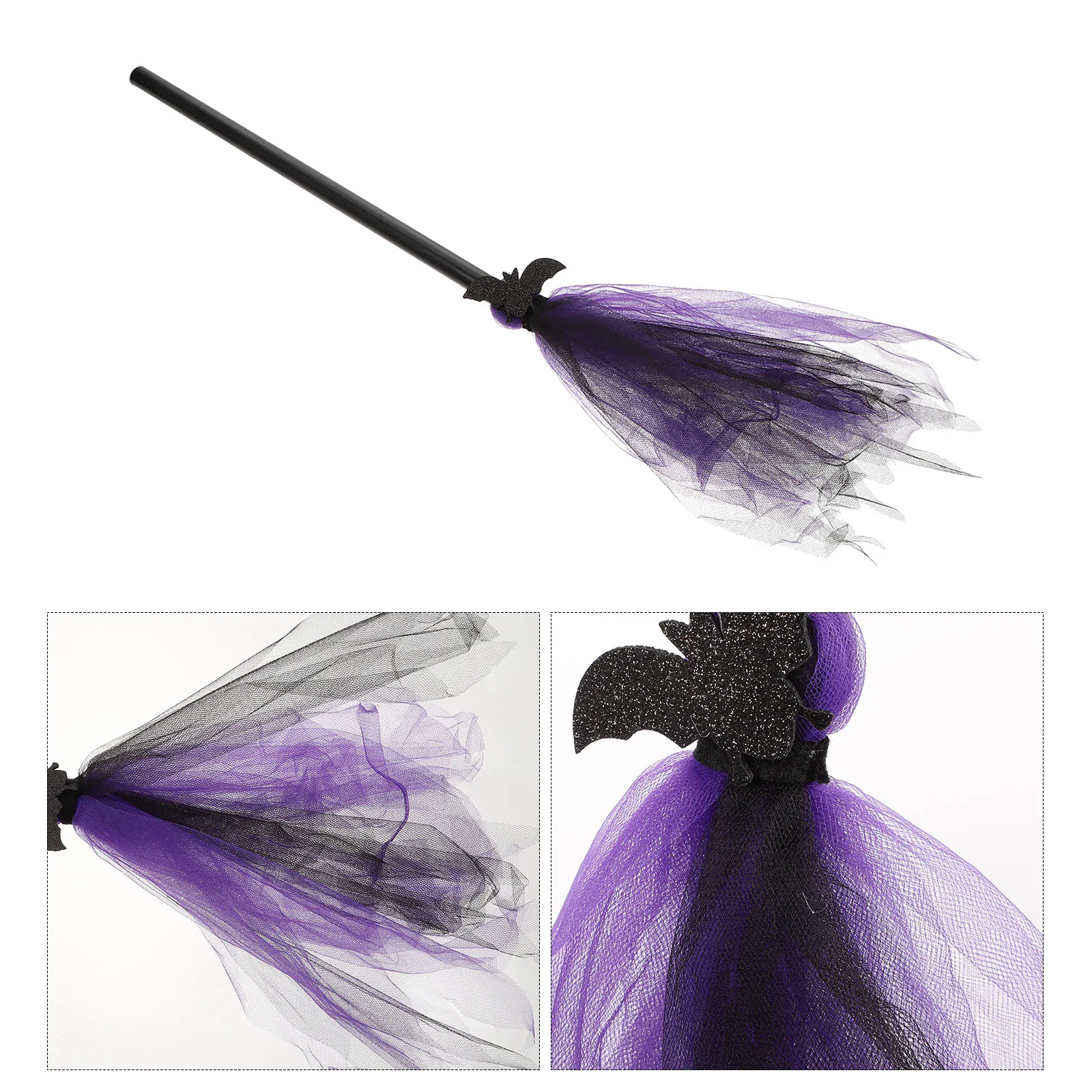 

Halloween Broom Purple Witch Women's Party Props Decorations High Quality Materials Safe Durable Exquisite Broomstick Strong
