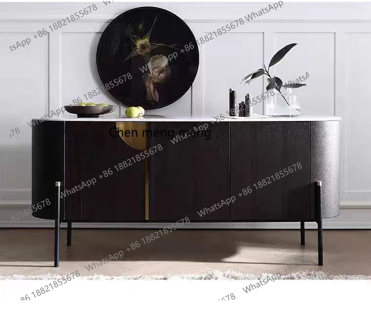 

Light luxury dining side cabinet, simple living room storage entrance, marble tea cabinet