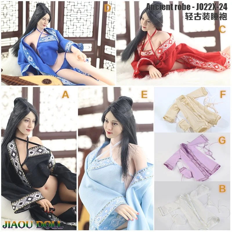 

JO22X-24 1/6 Female Soldier Chinese Style Ancient Hanfu Embroidered Sexy Nightgown Clothes For 12" Action Figure Dolls Body