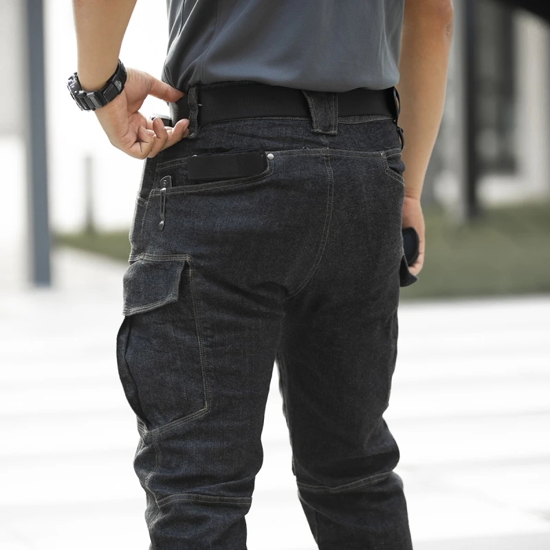 Herren taktische Jeans Militär Denim Cargo hose Multi-Pocket elastische Freizeit hose Outdoor-Kampf training Wander hose