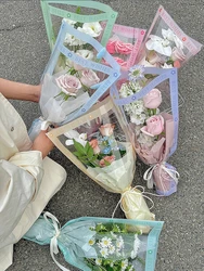 Valentine's Day Sweet English Letter Multi Bouquet Bag, Transparent Single Flower Bag, Floral Wrapping Paper, 50pcs