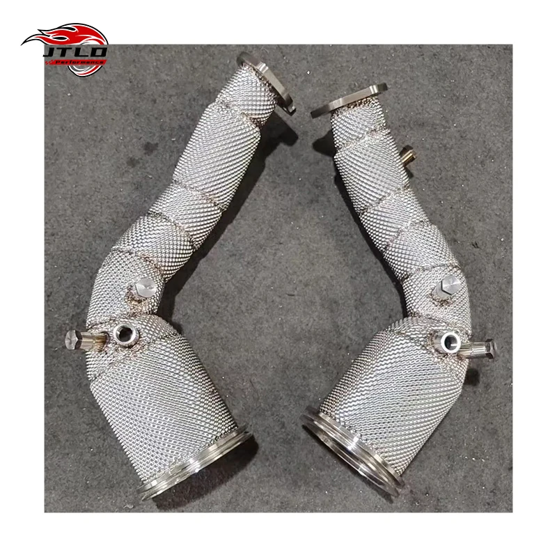 

For RS6 RS7 C8 Performance Downpipe with Heat Shield - 304 Stainless Steel Turbo Back Exhaust