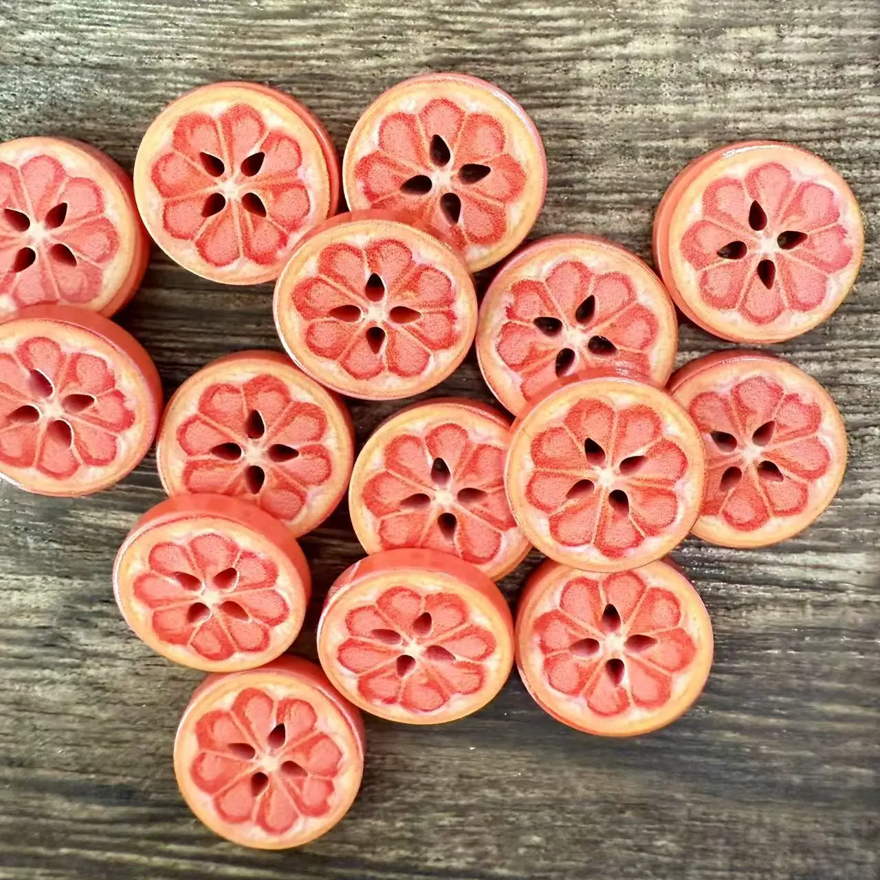 Cute Sliced Sweet Orange Cartoon Four-Hole Buttons Premium Quality for DIY Shirt Chiffon Blouse Decoration Versatile Design