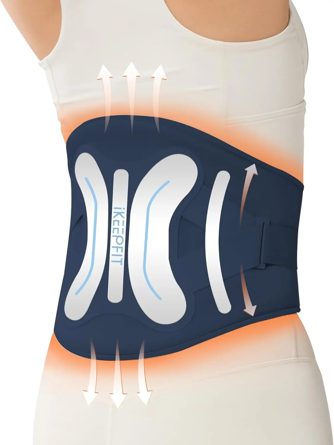 

Cordless Heating Pad with Massager for Back Pain Relief, Portable Heated Back Brace with Lumbar Support, Large 8000mAh Battery, for Women Men