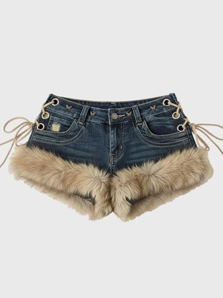 Streetwear Sexy Shorts Women Clothing Patchwork Y2k Denim Jeans Low-waisted Tunic Bodycon Pantalones Cortos De Mujer New Bottoms