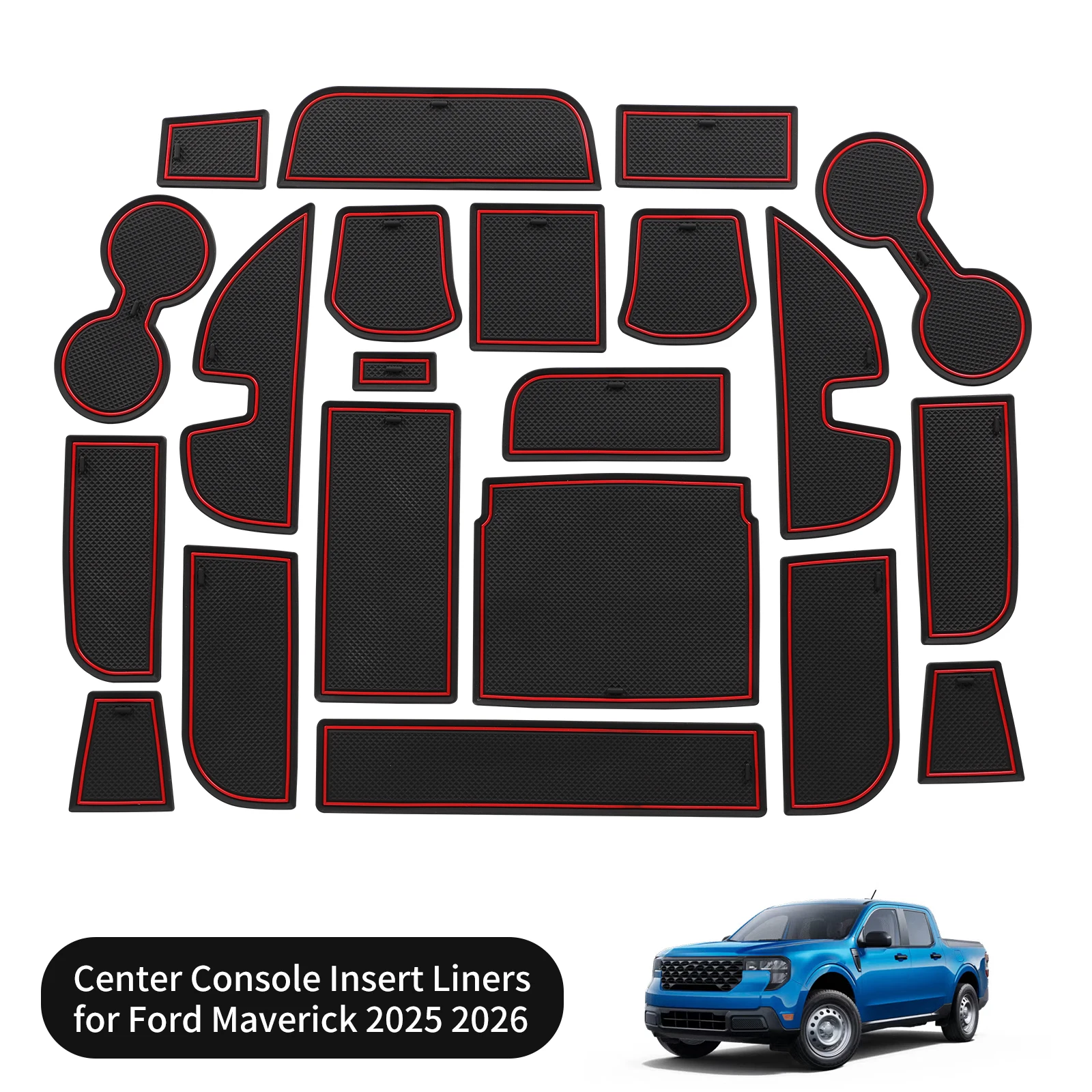 

ZUNDUO для Ford Maverick 2025 2026: Противоскользящие коврики для дверных ниш и центральной консоли из ПВХ, накладки для дверных проемов, аксессуары