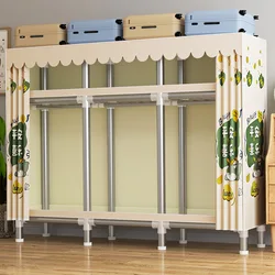 Simple Wardrobe, Hanging Wardrobe Area, Multi-alloy Joint, Steel Frame, Thickened Cloth Wardrobe, Rental Room Assembly Wardrobe