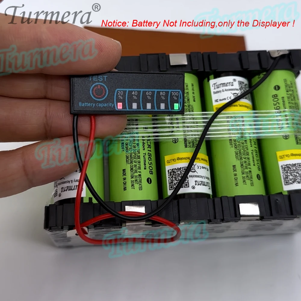 Turmera 2S-8S 5V-30V Smart Multi-funtion Battery Capacity Displayer for 12V 24V Lithium Battery Lifepo4 Battery Lead-Acid Use