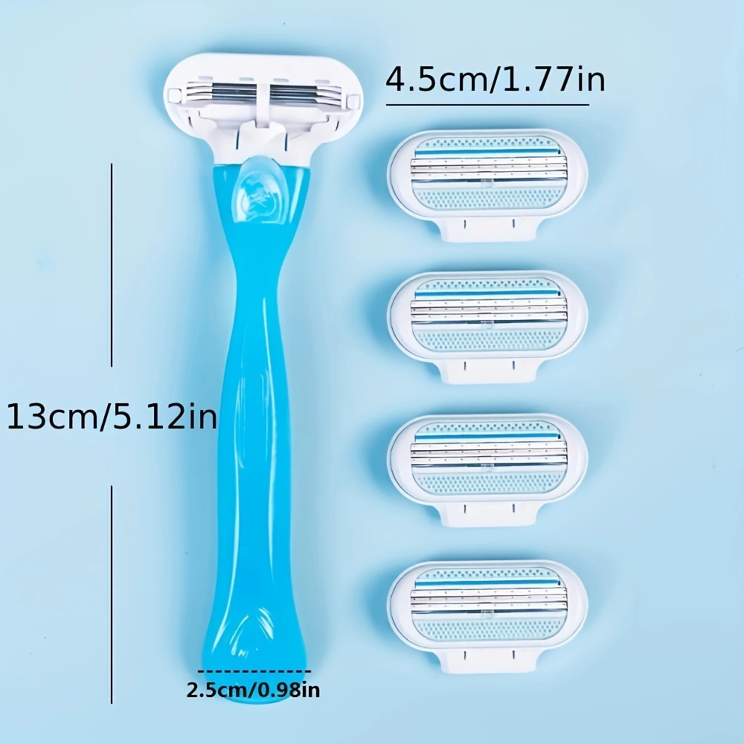 Women's Hair Removal Kit - Safe and Painless Manual Tool, 16 Interchangeable Blades, 3-layer Stainless Steel, Anti slip Ergonomi