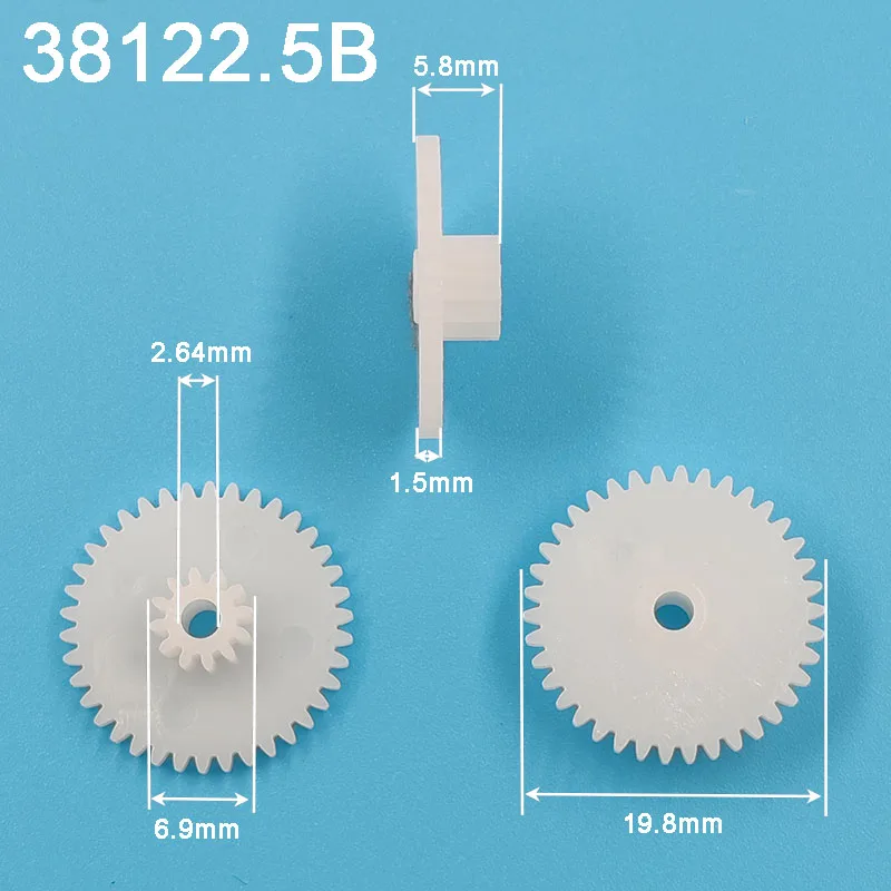 38122B 38122.5B 0.5M mechanismus od=20mm Z38+ Z12 dvojitý plastový kolečkové ozubená hračka příslušenství