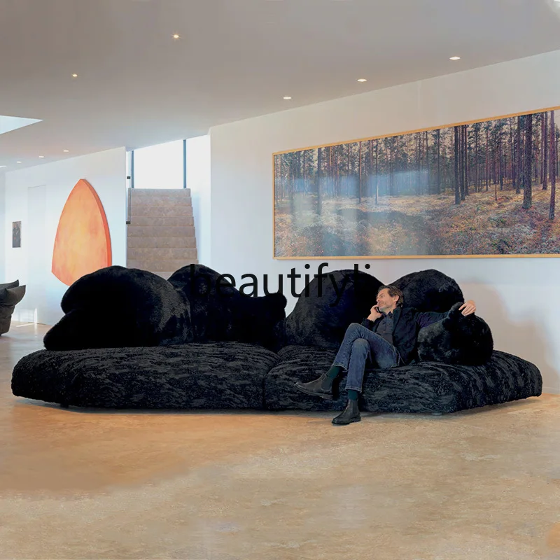 Light luxury Italian polar bear sofa irregular creative minimalist special-shaped big white bear sofa