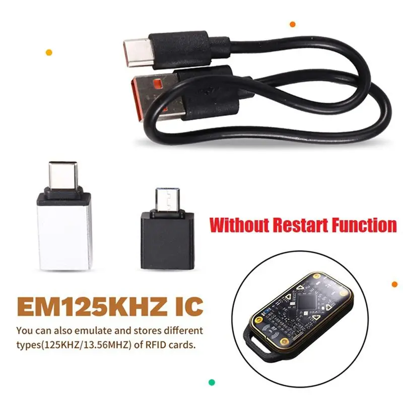 B29C-Smart Card Emulator+ 5X CUID Keychain RFID Chip Reader 125Khz 13.56Mhz Card Decode Duplicator Chameleon Ultra
