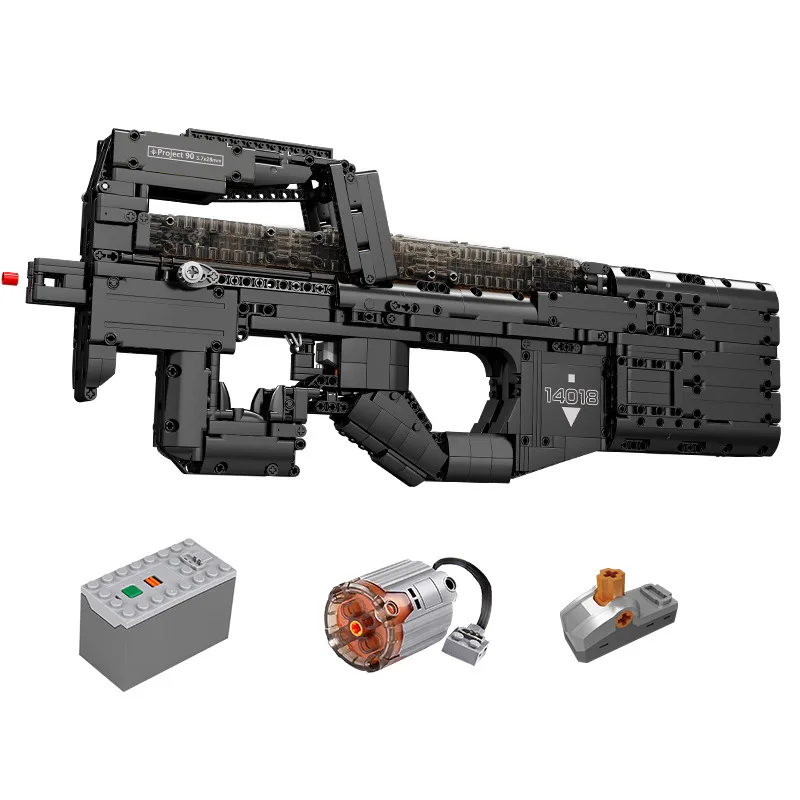 Mold KING 14018 Technical Gun Building Blocks per bambini P90 Submachine Gun Model Toys MOC Bricks for children's Kids regali di compleanno