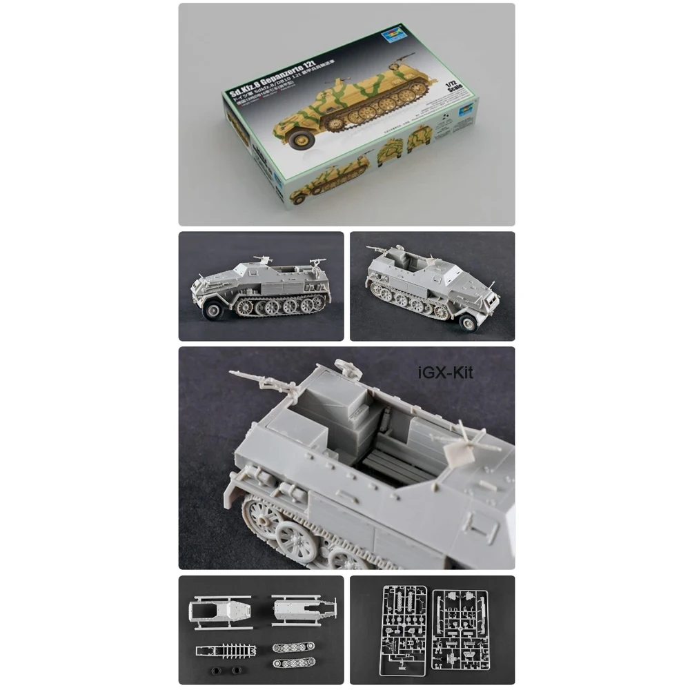 Trompetçi 07404 1:72 Ölçekli Sd Kfz 8 Gepanzerte 12t Traktör Kamyon Araç Araba Plastik Hobi Yapı El Sanatları Montaj model seti