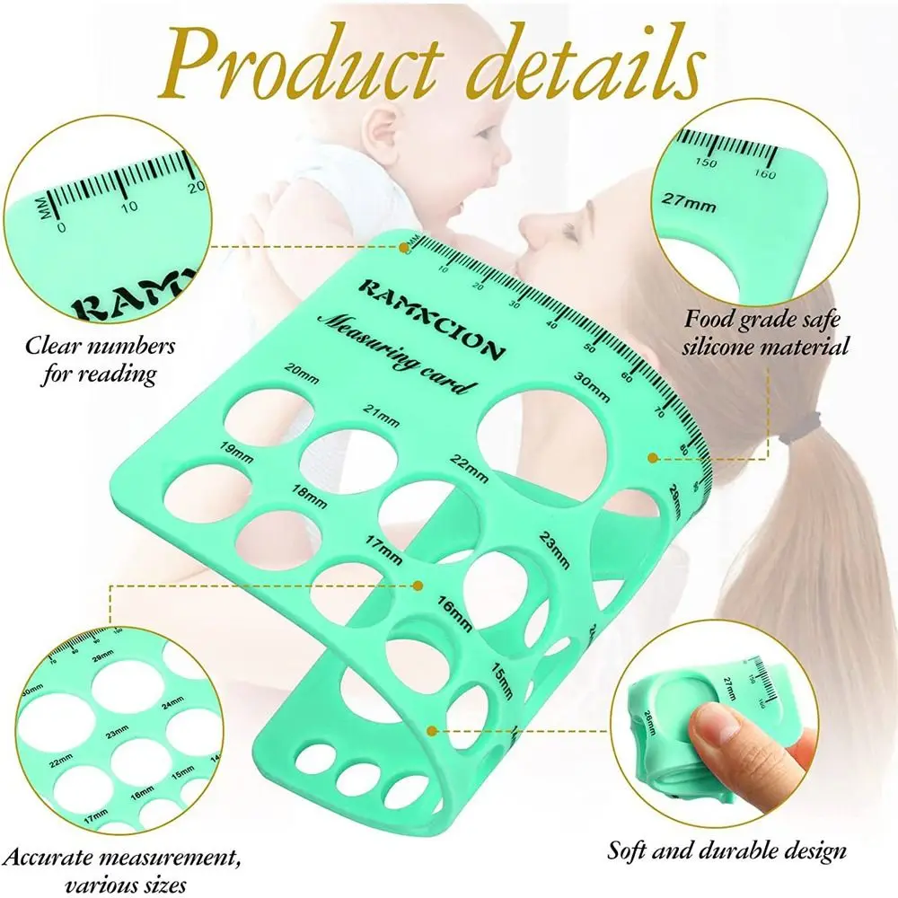 Righello per capezzoli in Silicone morbido tiralatte resistente e delicato sulla pelle misura l'allattamento al seno flangia del seno sicura che misura la madre