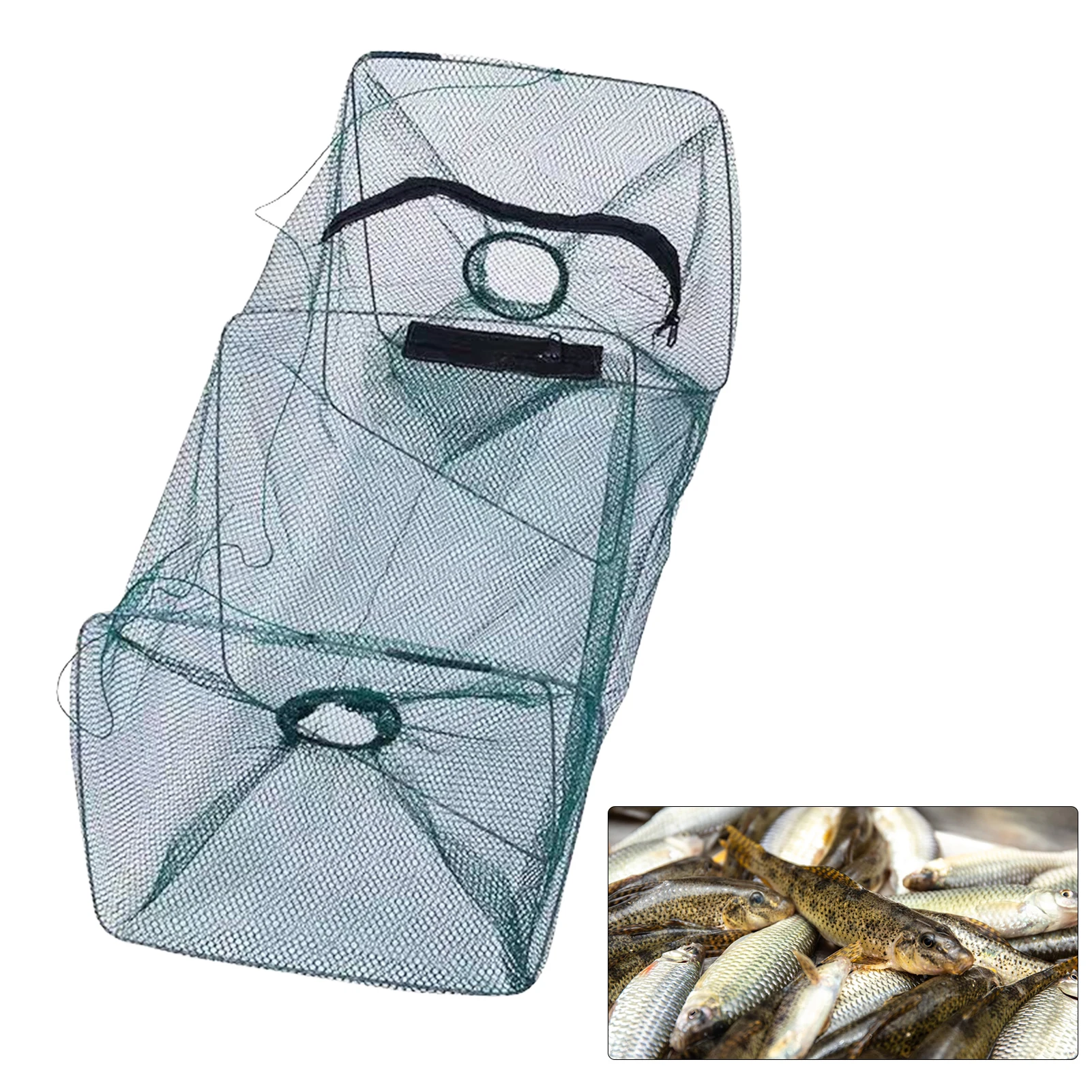 Nasa plegable para camarones – Trampa de pesca con dos entradas - imagen 2