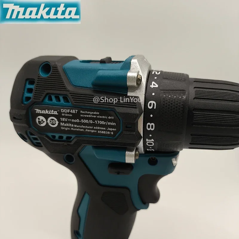 

New Makita battery DDF487 18V 13mm Brushless Impact Drill Red Black High Torque Electric Screwdriver