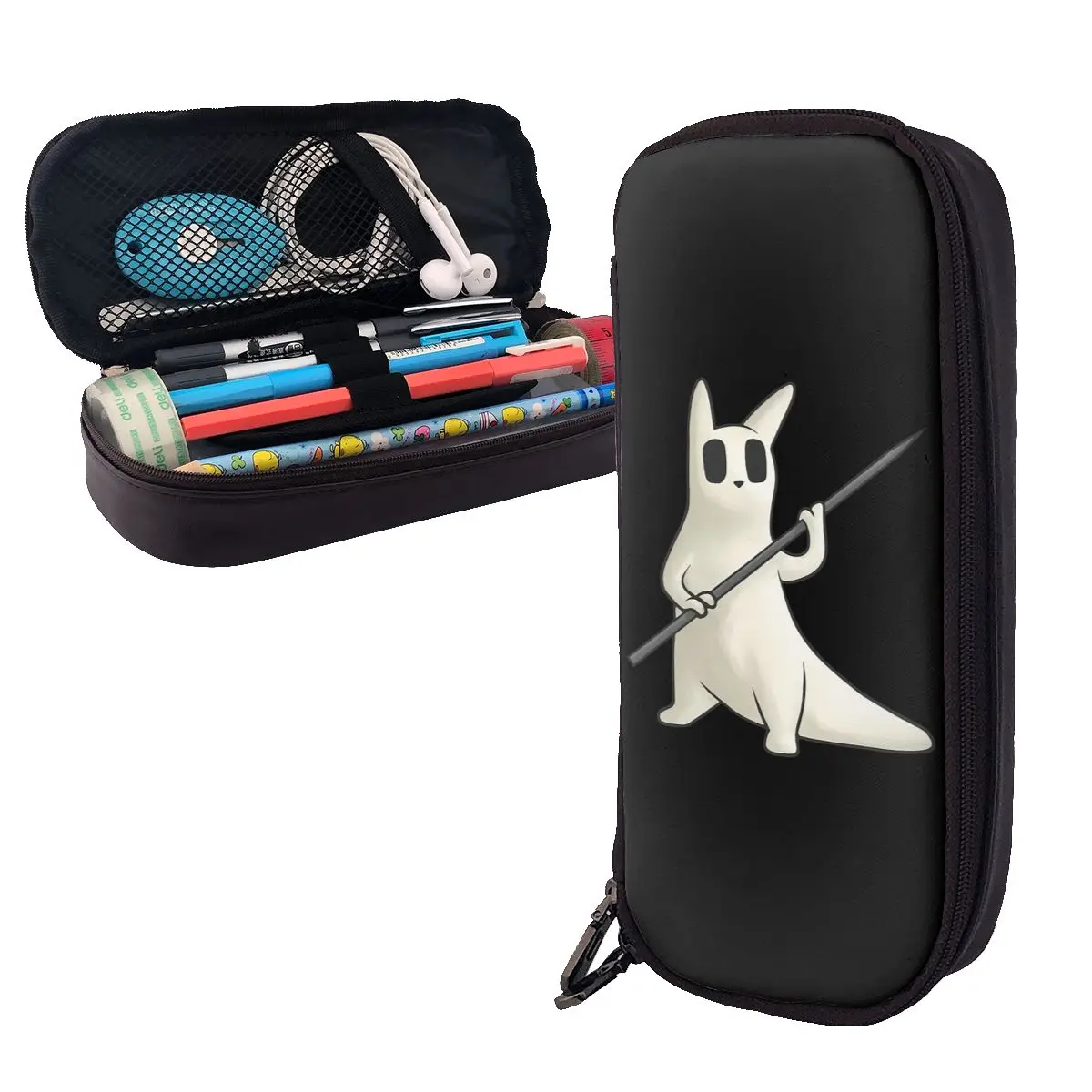 

The Survivor Slugcat Rain World Game Leather Pencil Case Pencil Pouch Storage Stationery Supplies Pen Box Pencil Bag