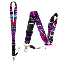 Gengar Anime Lanyard for Key Neck Strap lanyards ID Badge Holder Keychain Key Holder Hang Rope Keyrings Accessories Gift