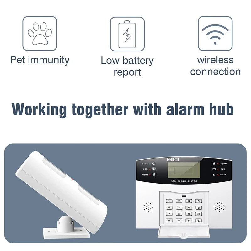 

Wireless Infrared Anti-tier Detector Alarm Double Probe Smart Wide Angle Detector