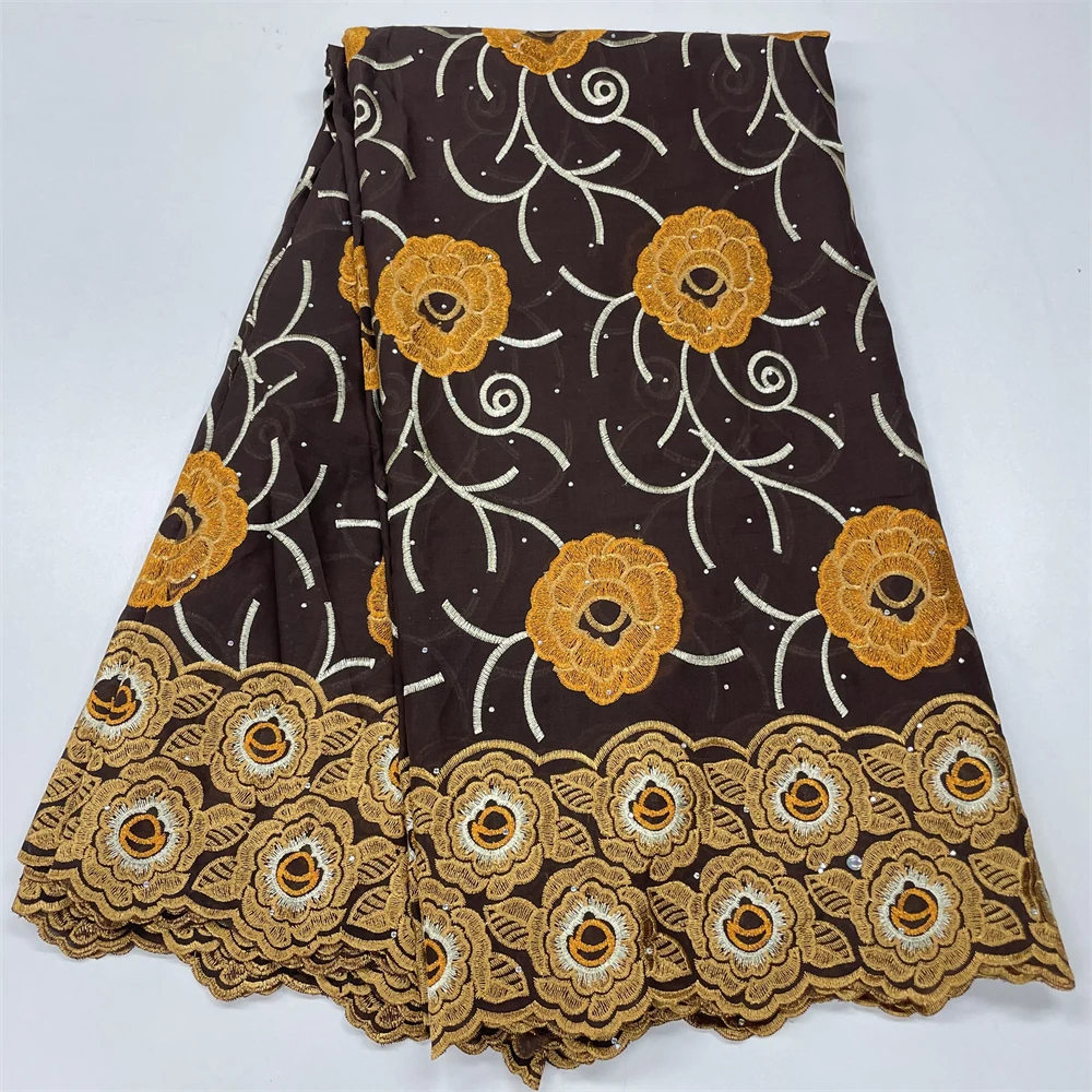 

5 Yards African Swiss Voile Lace Fabric Embroidery Lace Trim High Quality African Dry Cotton Lafaya Fabric For Wedding WB0928