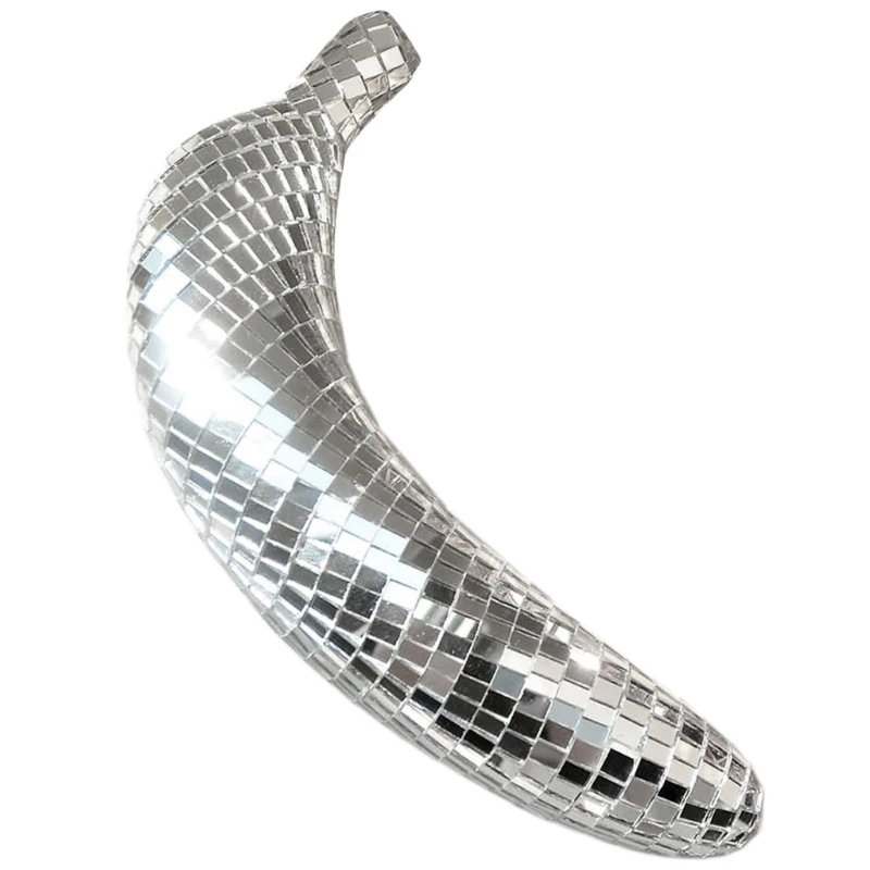 Glittering Banana Figurine Reflective Discos Ornament for Festival Table Decors