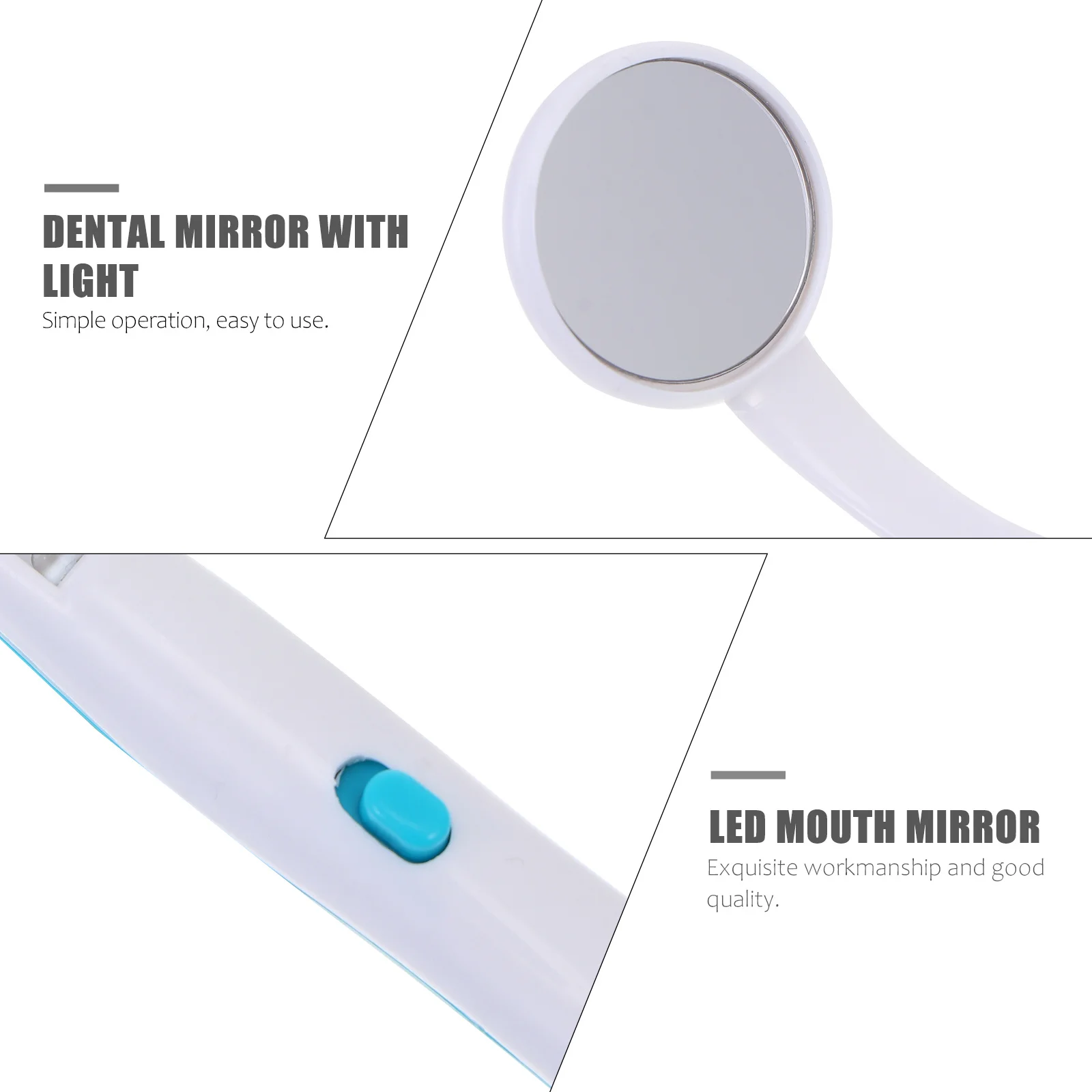 2Pcs Premium LED Dental Mirror Strong ABS Build Clear Lighted View for Oral Inspection Reliable Dentist Tools for Home Or Clinic