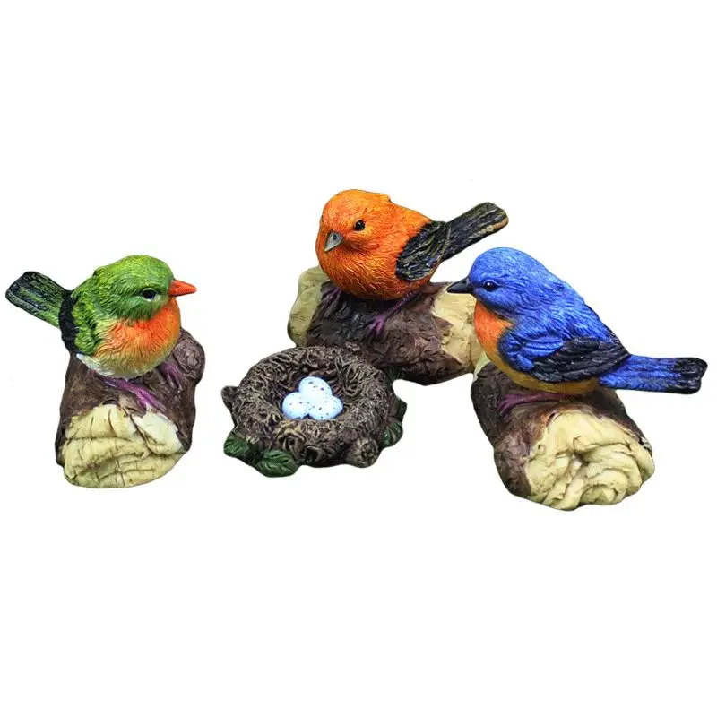 

Simulation Cute Bird Nest Resin Ornament Micro Landscape Fleshy Green Moss Bonsai Garden Decoration for Home And Office