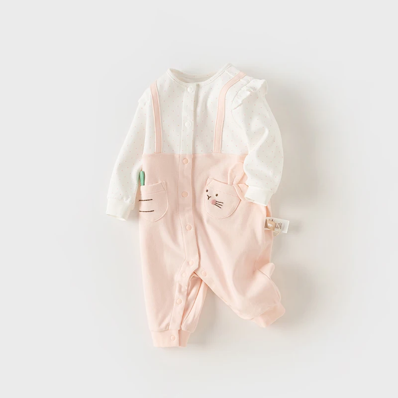 Dave Bella Baby Jumpsuit Romper Newborn Creeper 2024 Spring New Girls Romper Casual Fashion Sweet Lovely Gentle DB1248034