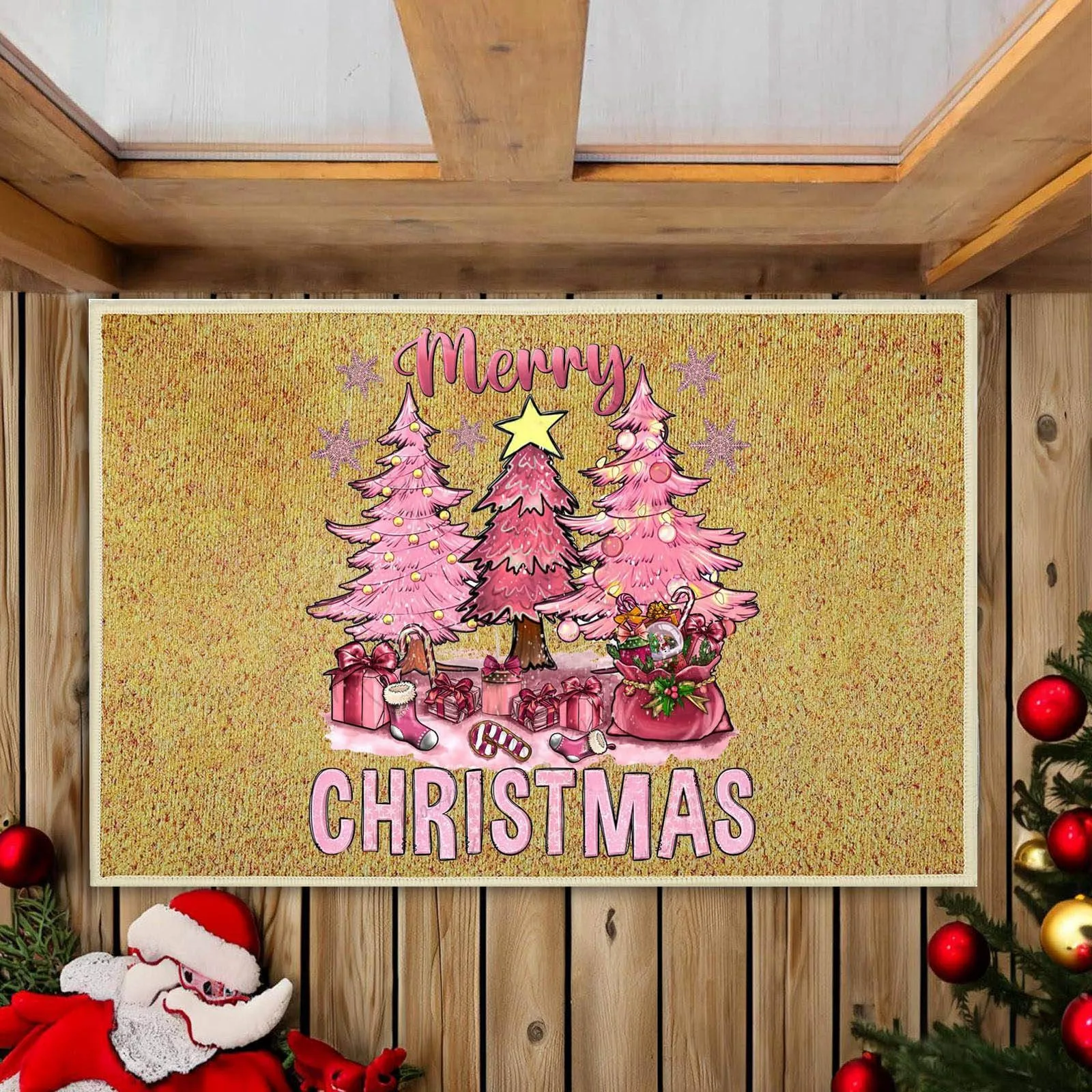 40x60cm Novelty Xmas Gifts Christmas Tree Floor Mats Funny Door Front Floor Mat Couch Blankets And Throws Non Carpet