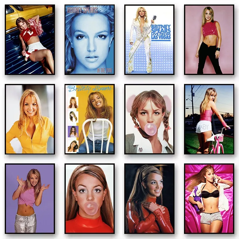 Póster Retro con Retrato de Britney Spears, Estética Musical de los Años 2000, Impresión en Lienzo, Cuadro Decorativo para Pared, Regalo para el Hogar