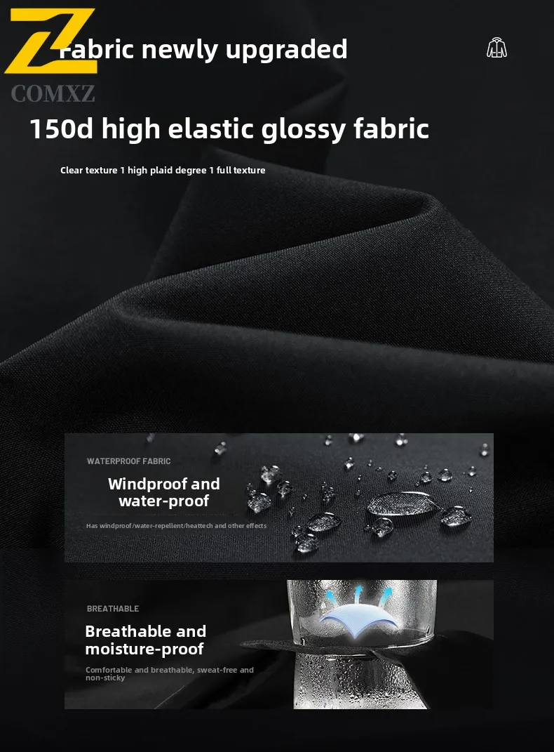 Men's Casual Jacket Trendy Versatile Two Sides That Can Be Worn Windproof Waterproof Hooded Jacket Outdoor Camping Hiking Jacket