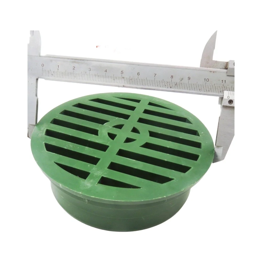 Outdoor Drain Grate Cover Set 4-Pack Made from Fiberglass-Reinforced Plastic for 4 Inch Round Drain Openings in Landscaping