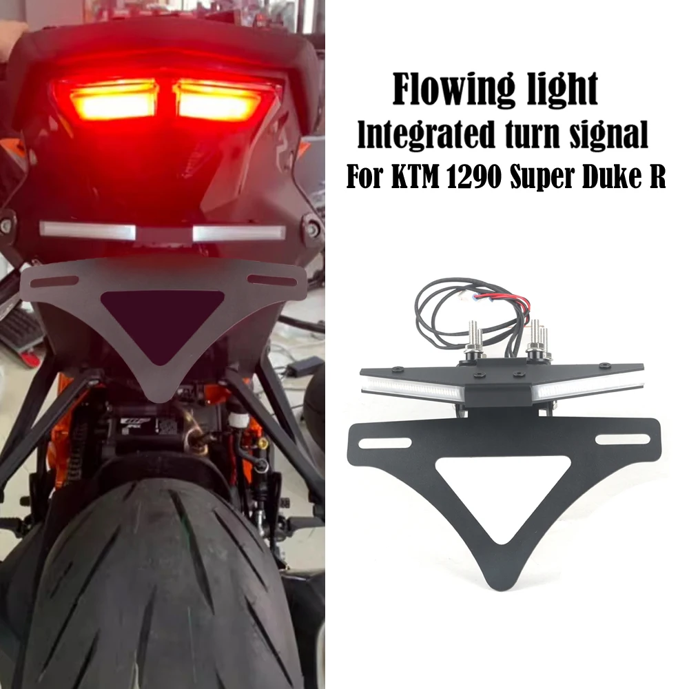 

For 1290 Super Duke R Folding License Plate Holder 2020-2025 Fender Eliminator Tail Frame LED Plate Light Motorcycle Accessories