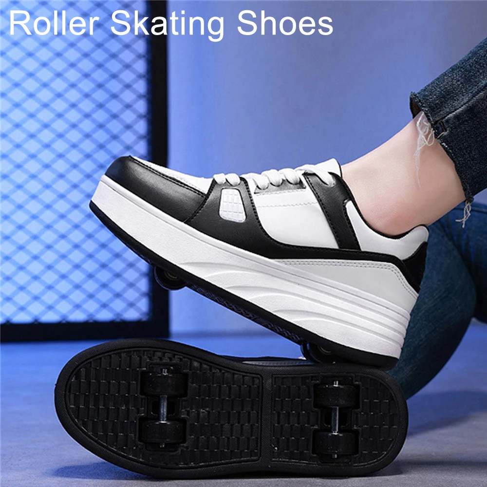 Roller Skating Shoes Children\'s Wheeled Sports Shoes Children\'s Roller Skating Shoes Fashion Outdoor Sports Skateboarding Shoes