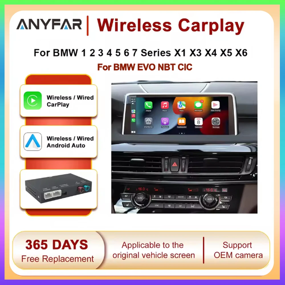 Wireless CarPlay For BMW EVO NBT CIC 1 2 3 4 5 7 F22 F10 F01 F02 X3 X4 F25 F26 MINI X4 X5 X6 F56 F15 F16 F85 Android Auto Box