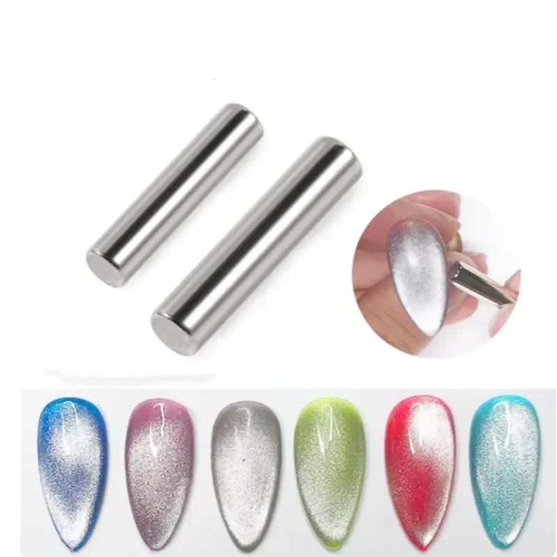 Barra cilíndrica magnética para decoración de uñas, barniz de Gel UV, pluma magnética multifunción, herramienta de manicura, magnetita engrosada