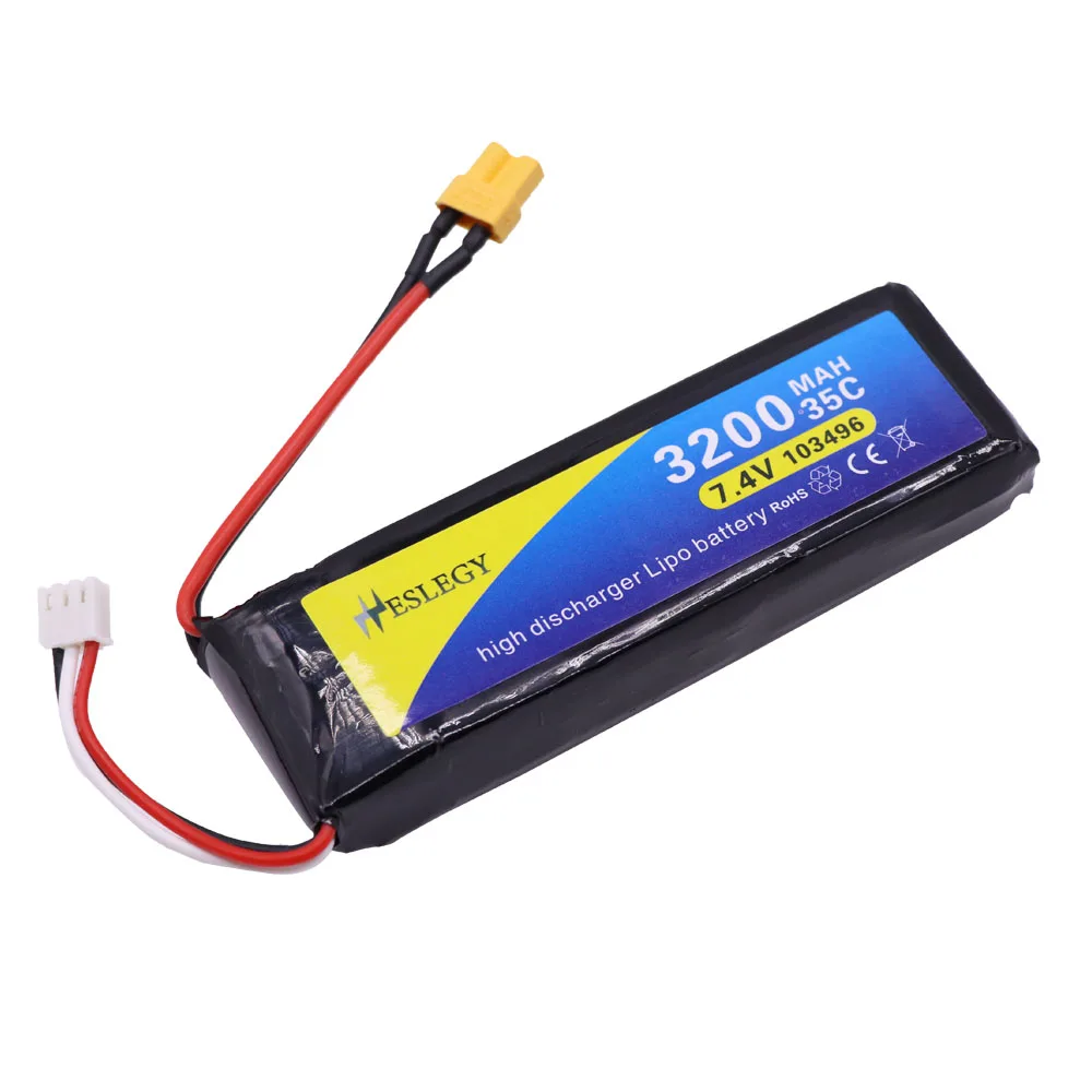 7.4 V 3200mAh Lipo Batteria per MJX Bugs 3 B3 RC Quadcopter Pezzi di Ricambio 2S 7.4 v aggiornamento 2700mah Batteria Spina XT30 35C parti giocattoli