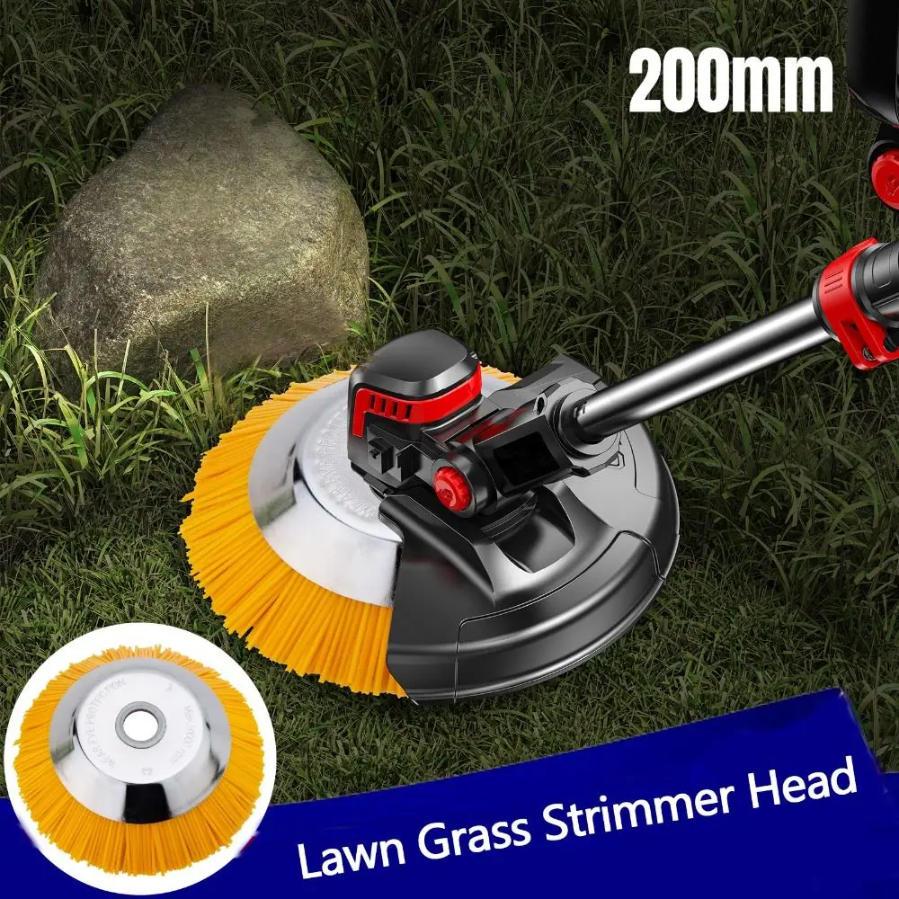 

High Quality 8 Inch Grass Strimmer Head Garden Weed Solid Nylon Wire Wheel Trimmer Brush Durable Convenient Weed Brush