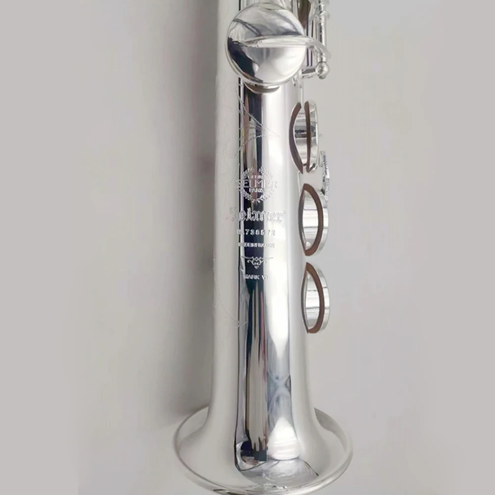 

Saxophone Soprano Mark VI B flat Brass Silver Plated silvery Soprano saxophone Musical instrument with Mouthpiece