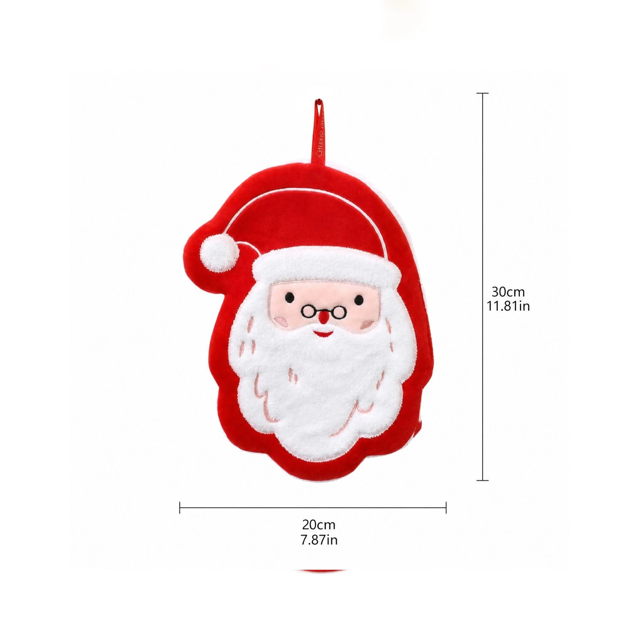 Christmas Cute Cartoon Hand Towel Xmas Hanging Thickened Towel Quick Dry Absorbent Kitchen Dish Cloth for Holiday Decor