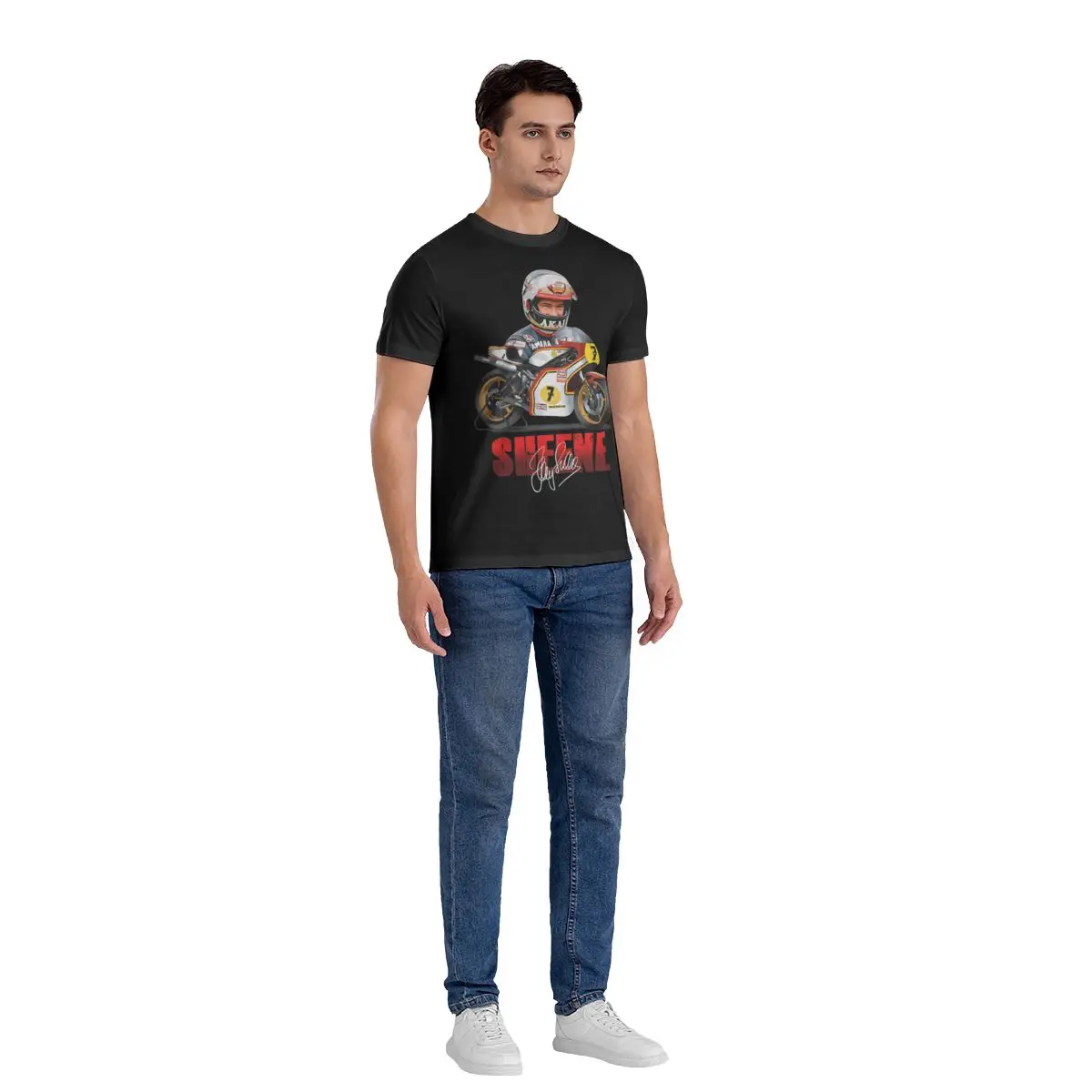 Men T-Shirt Sheene 7 Funny Pure Cotton Tees Short Sleeve Barry Sheene T Shirts Round Collar Tops Classic