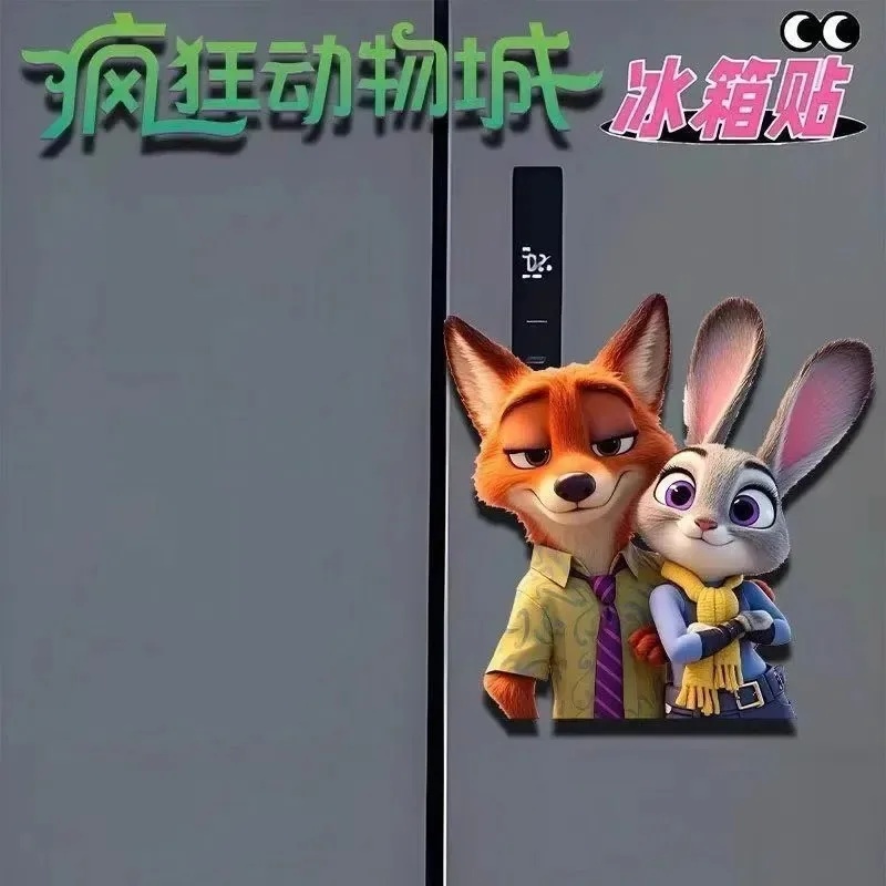 Cartoon Character Crazy Zootopia Rotating Refrigerator Sticker Officer Judith Nick Creative Home Decoration Birthday Present